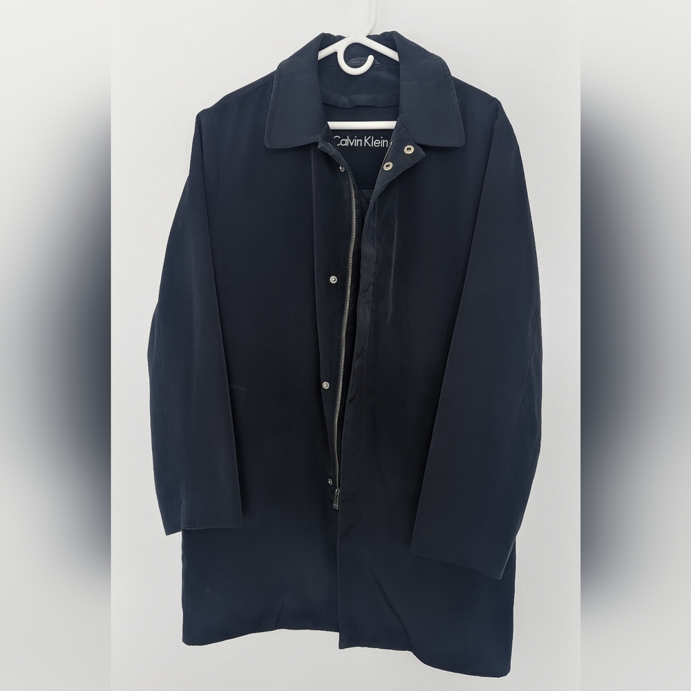 Calvin Klein Men's Classic Black Trench Coat